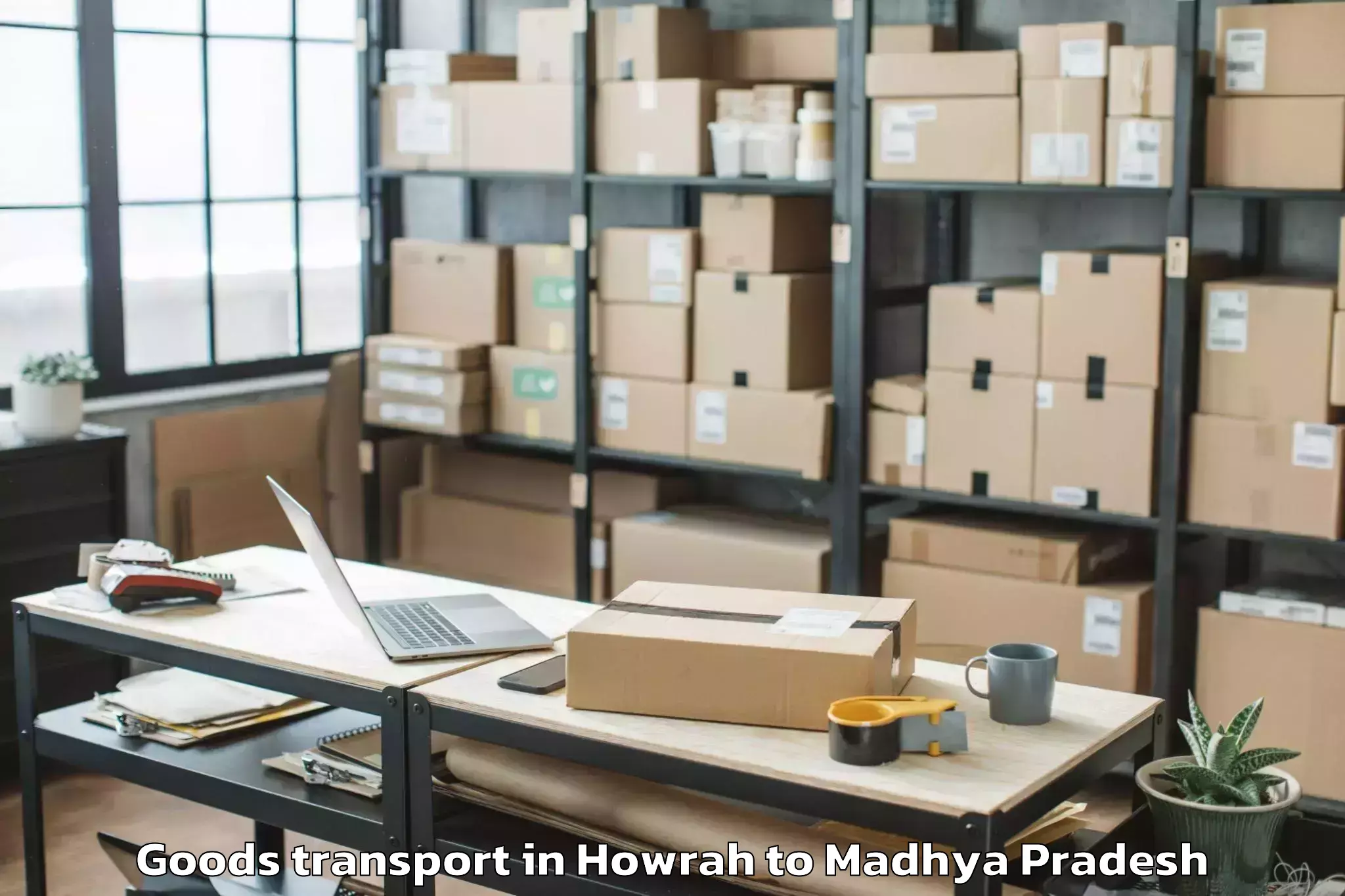 Trusted Howrah to Guna Airport Gux Goods Transport